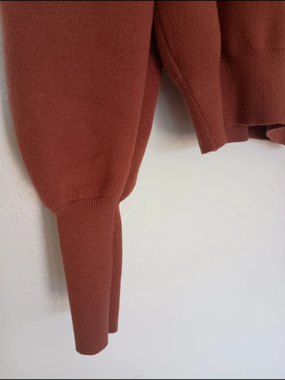 DownEast Brick Red Ribbed Crew Sweater
